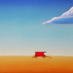 Red Trailer 16" x 20" - SOLD