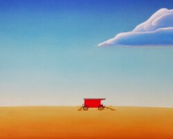 Red Trailer 16" x 20" - SOLD
